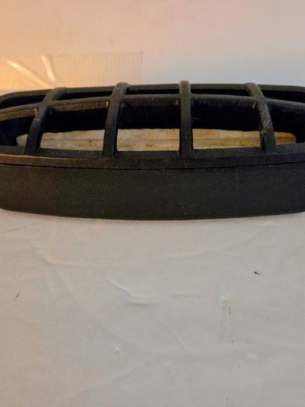 Vintage Cast Iron Fireplace Fire Starter With Soapstone (Preowned / Unused) 12"